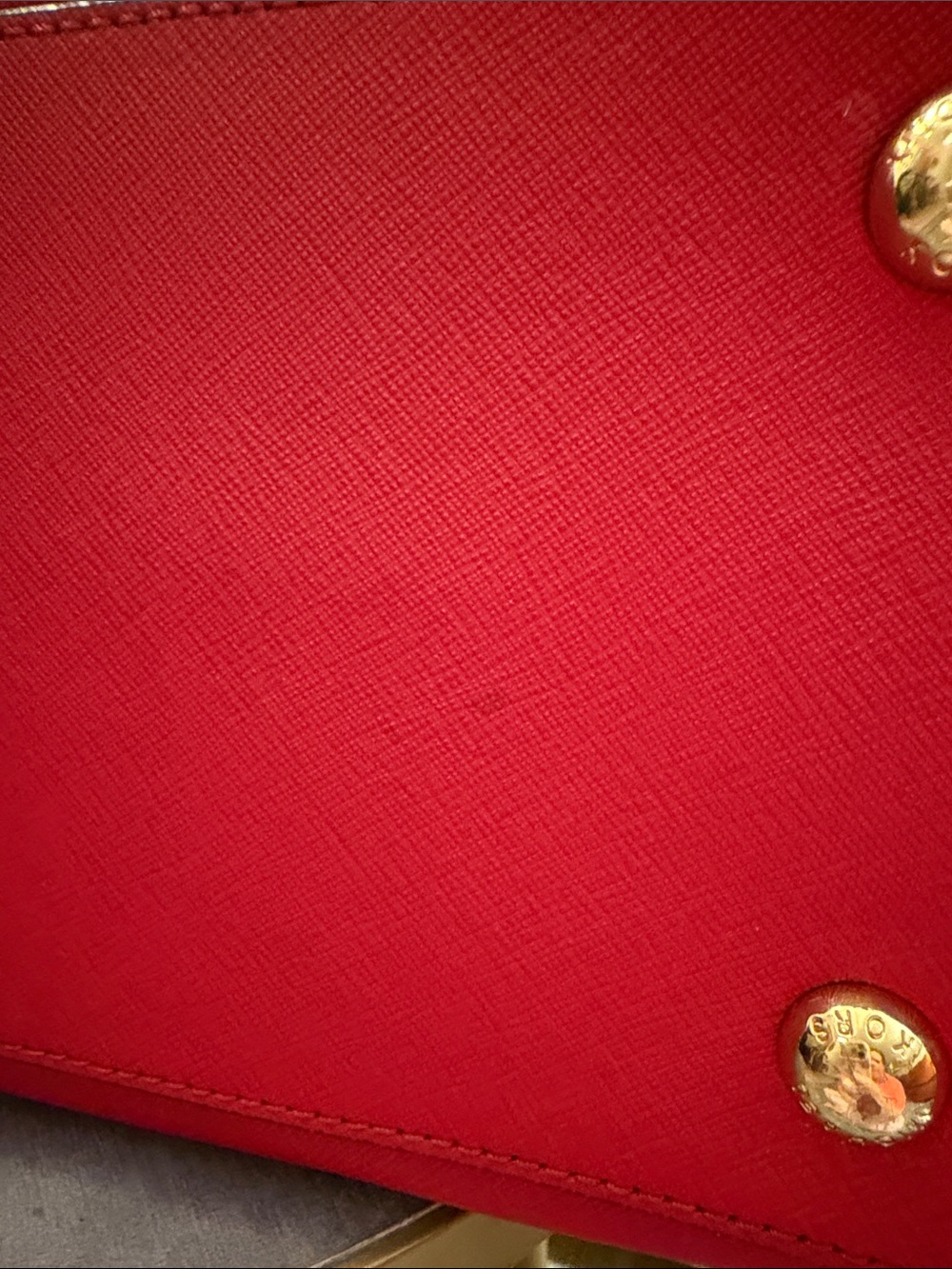 Michael Kors Crimson Saffiano Leather Tote with Gold Hardware - Picture 7 of 10